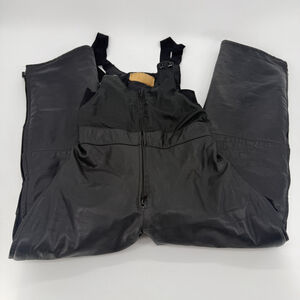 Vtg 70’s 80’s Bombardier by drospo Leather insulated snow bibs pants women sz S